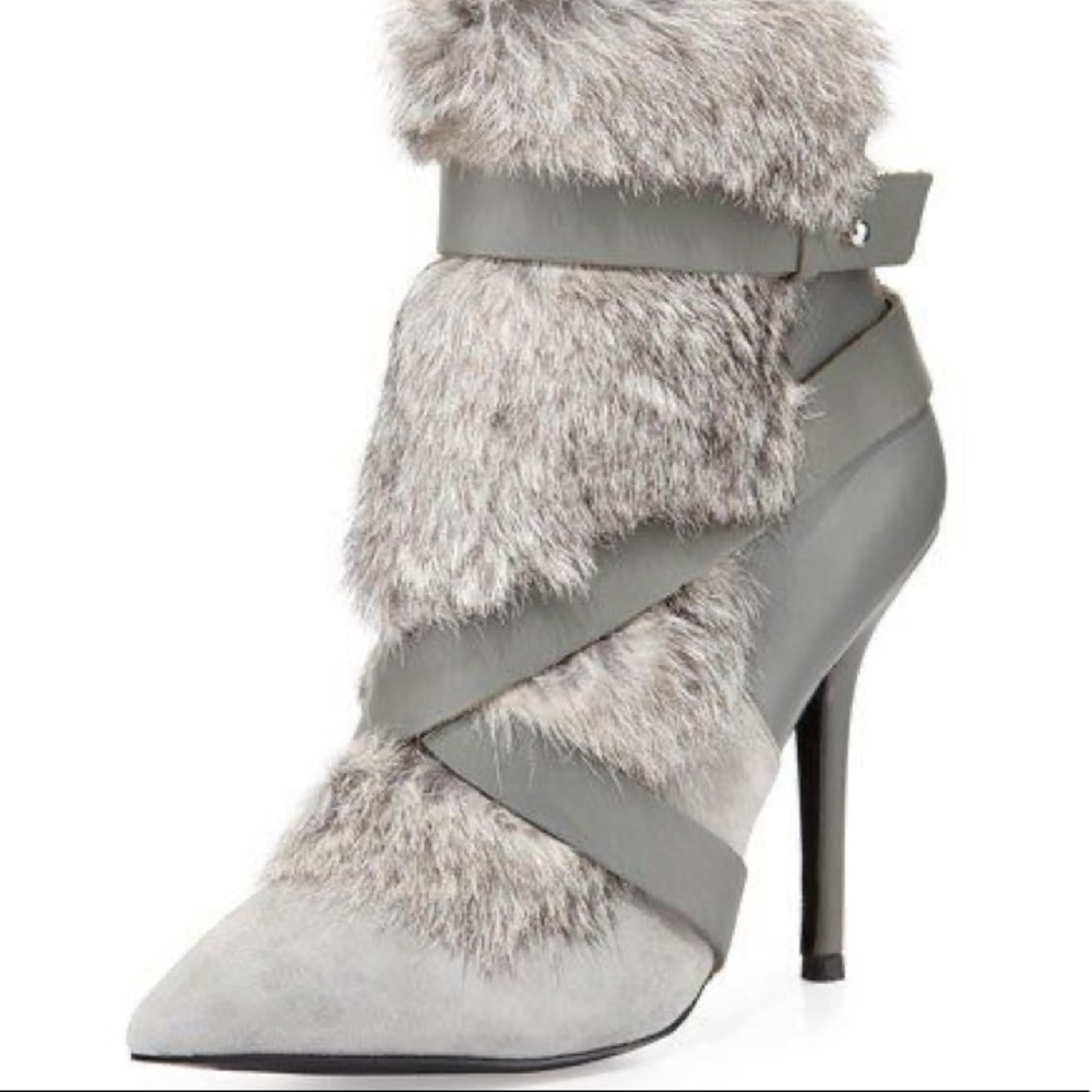 NWOT Charles Jourdan Knife Rabbit-Fur Boots